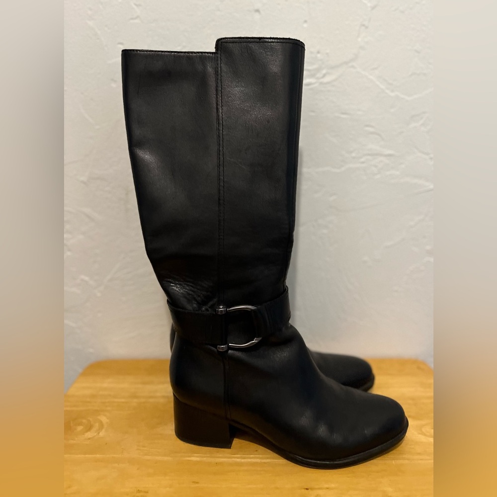 Black Leather Naturalizer Daelynn Knee-High Boots